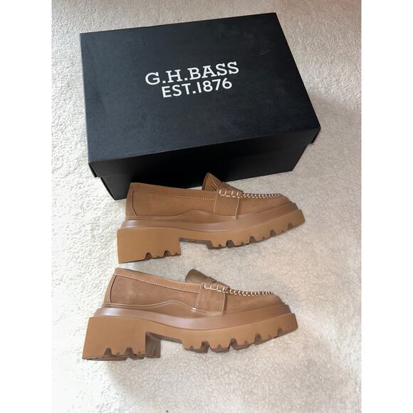 $185 G.H. Bass Womens Ella Platform Loafer Size 8.5